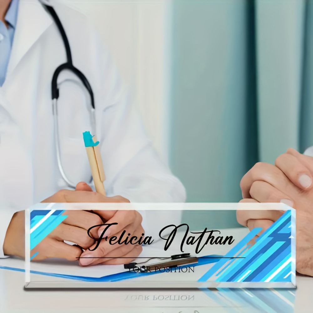 1pc Custom Acrylic Desk Namepl - مراجعة Desk Name Plate وسعره
