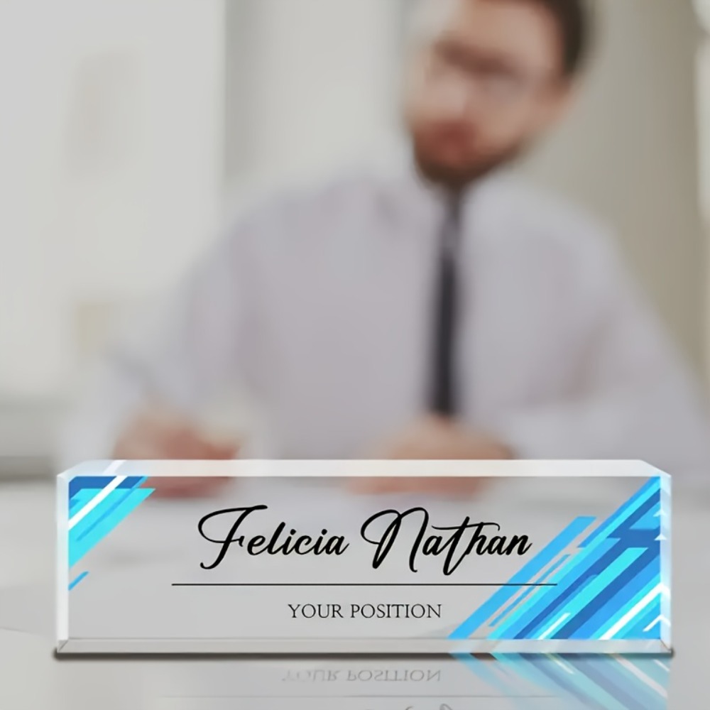 1pc Custom Acrylic Desk Namepl - مراجعة Desk Name Plate وسعره