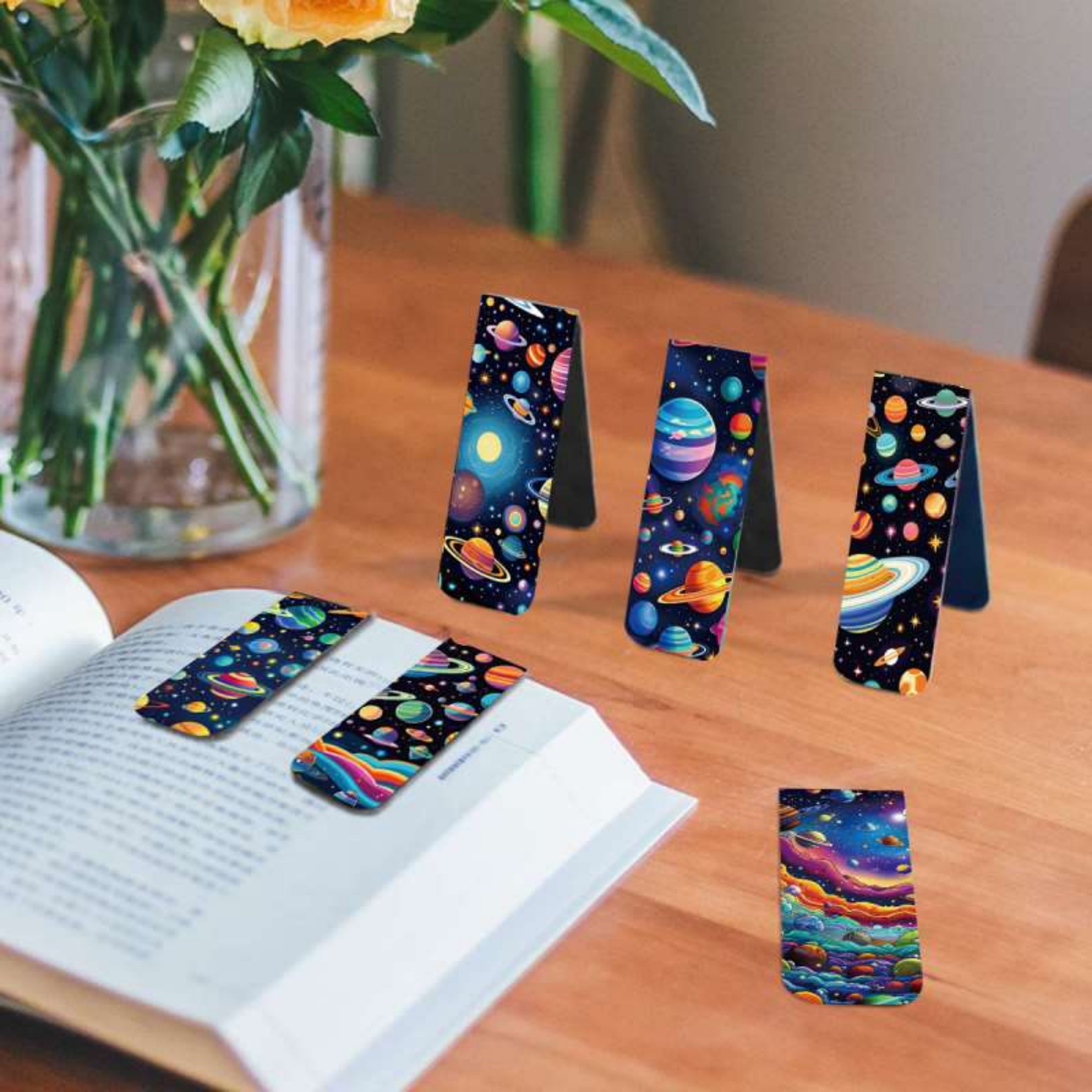 12pcs Space & Planet Themed Ma - مراجعة Bookmark Magnetic Clip وسعره