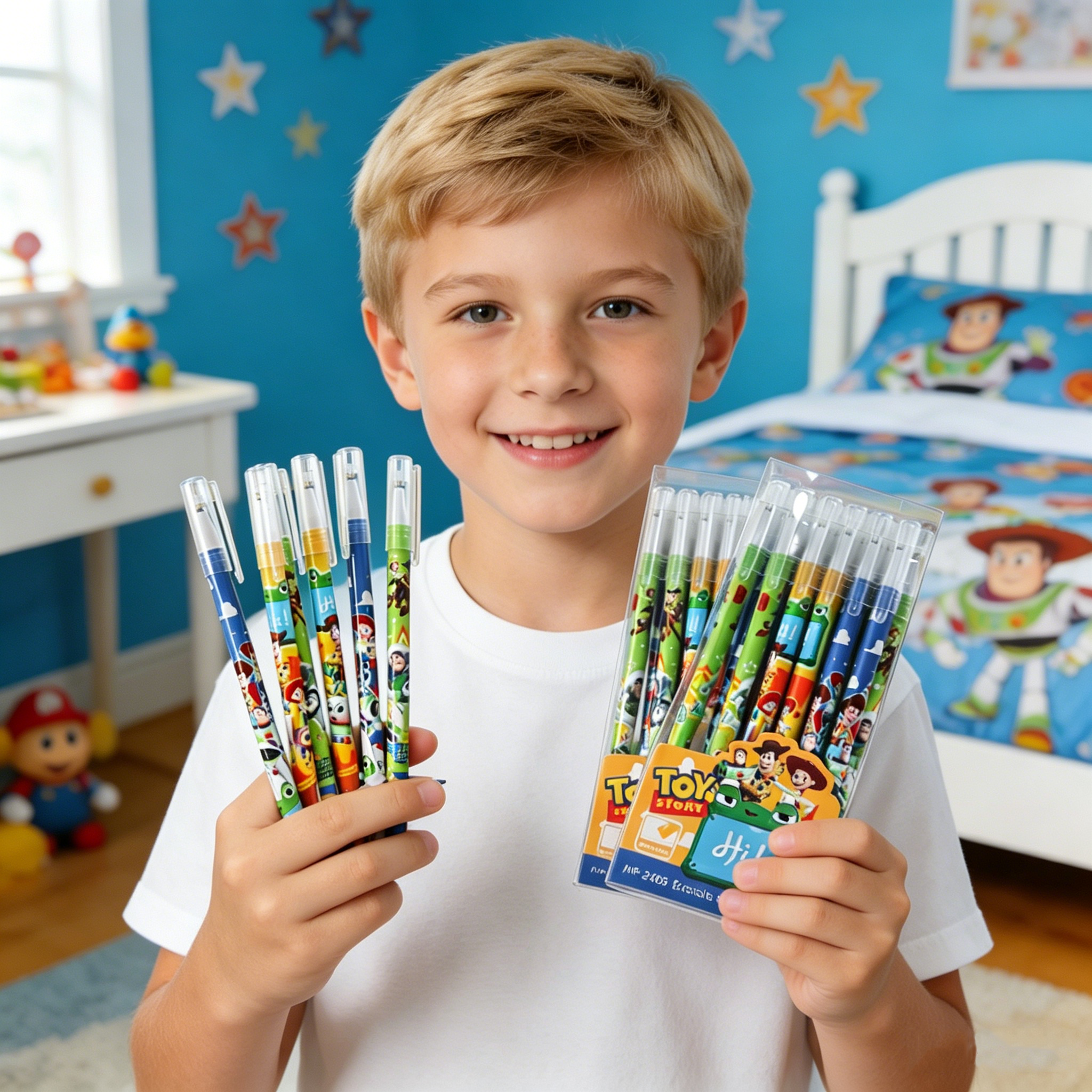 New 6/24pcs Toy Story Magic Er - مراجعة Gel Ink Pen Set وسعره