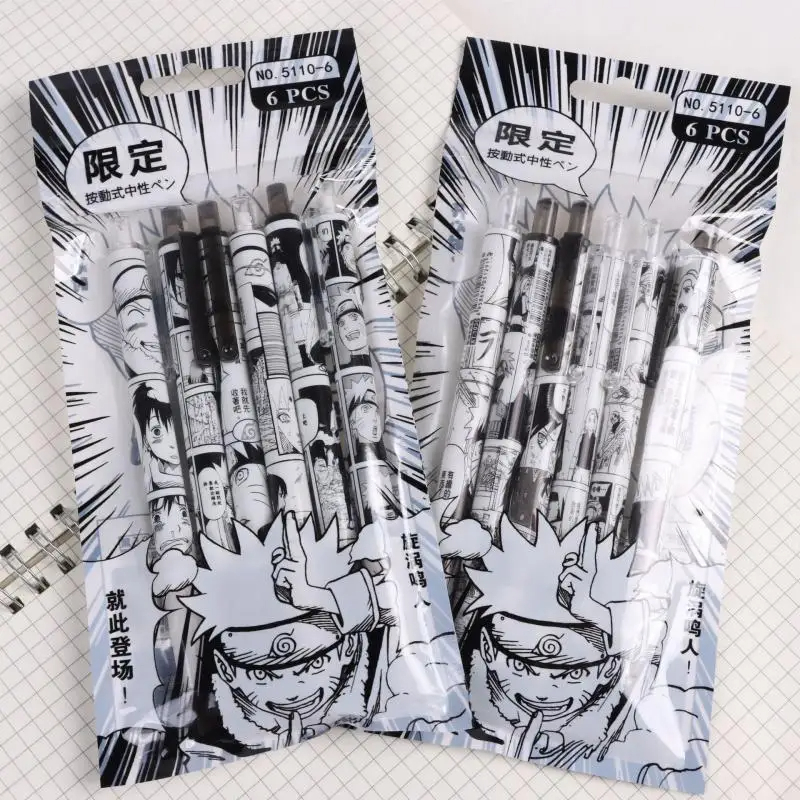 Naruto 6Pcs/set Gel Pen Anime  - مراجعة Gel Ink Pen Set وسعره