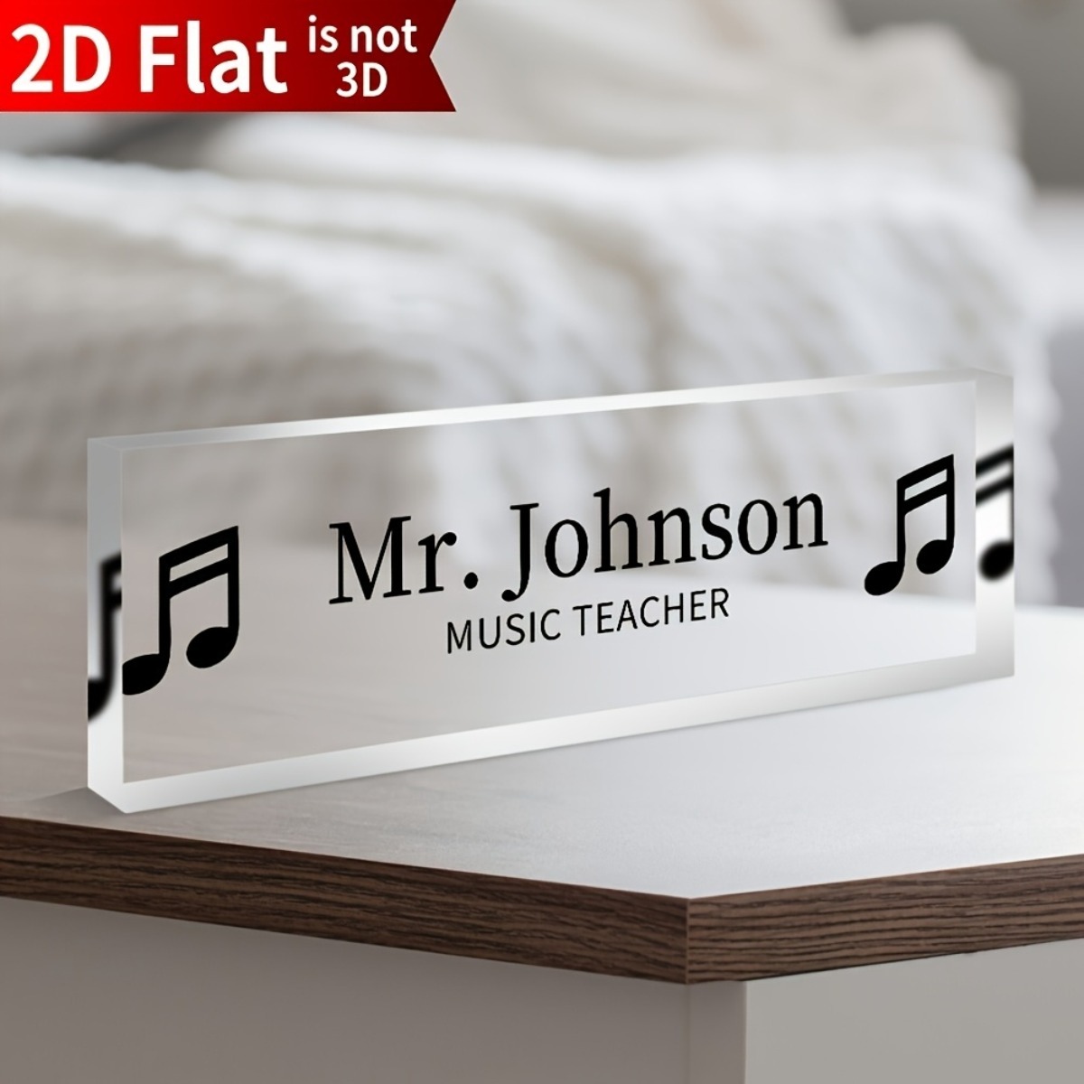 [2D Flat] Music Note Acrylic D - مراجعة Desk Name Plate وسعره