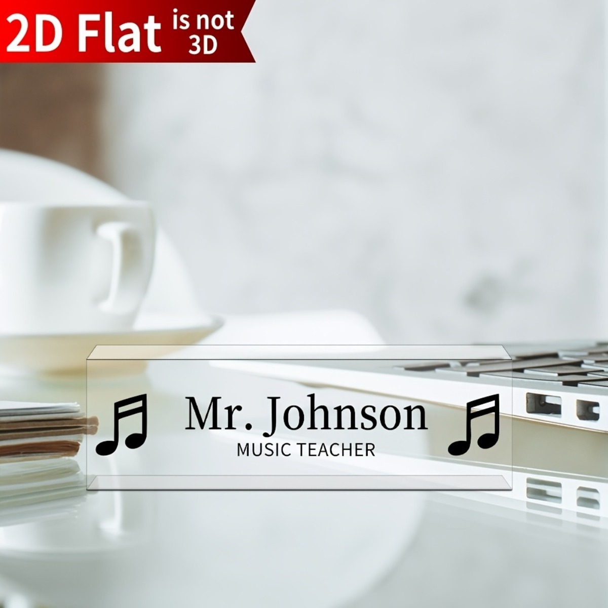 [2D Flat] Music Note Acrylic D - مراجعة Desk Name Plate وسعره