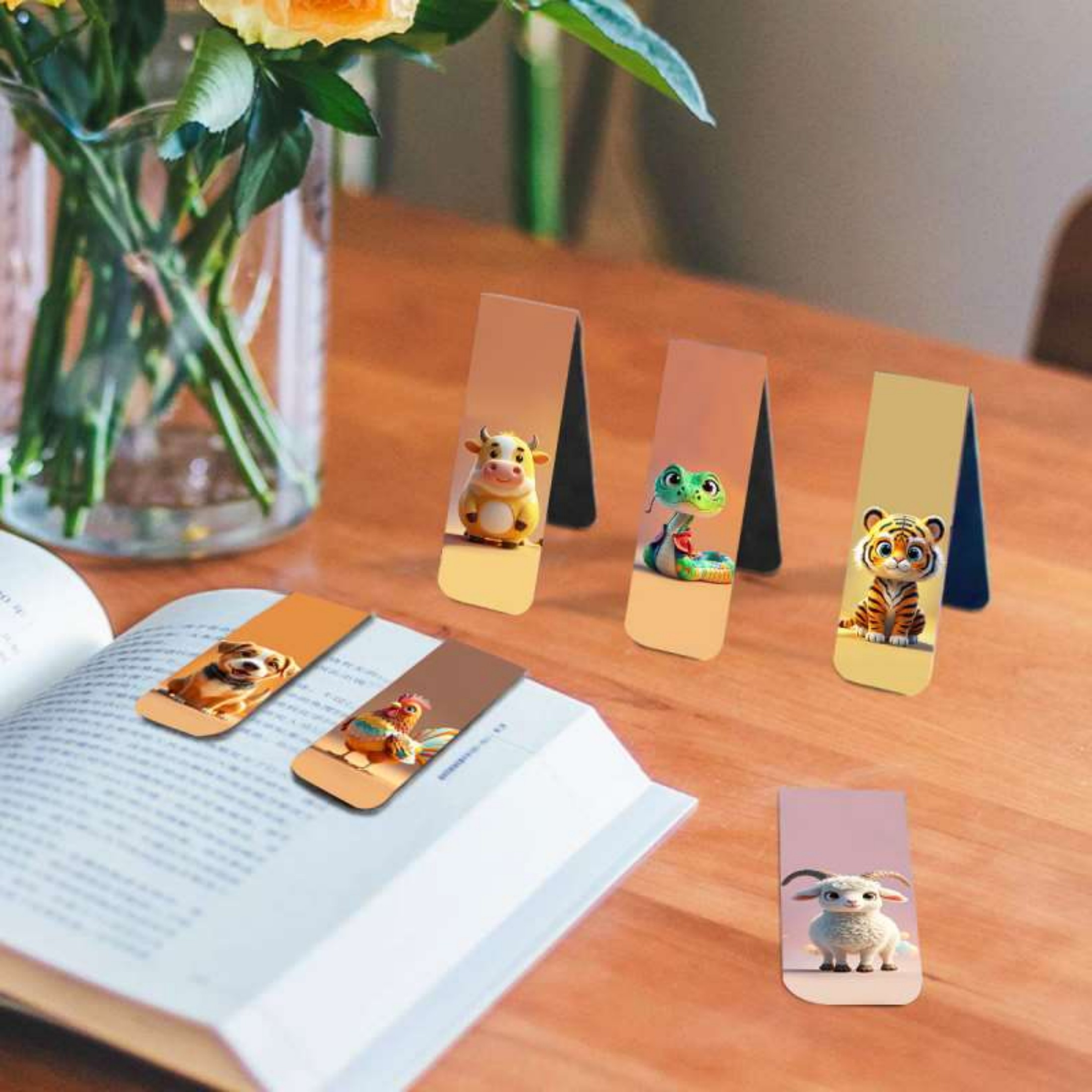 12pcs Adorable Twelve Animal M - مراجعة Bookmark Magnetic Clip وسعره