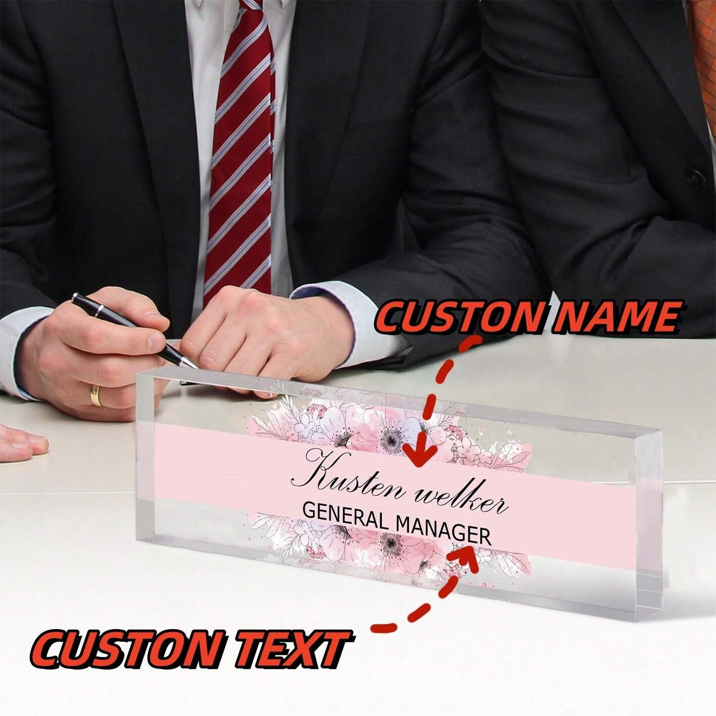 20*6CM Personalized Acrylic De - مراجعة Desk Name Plate وسعره