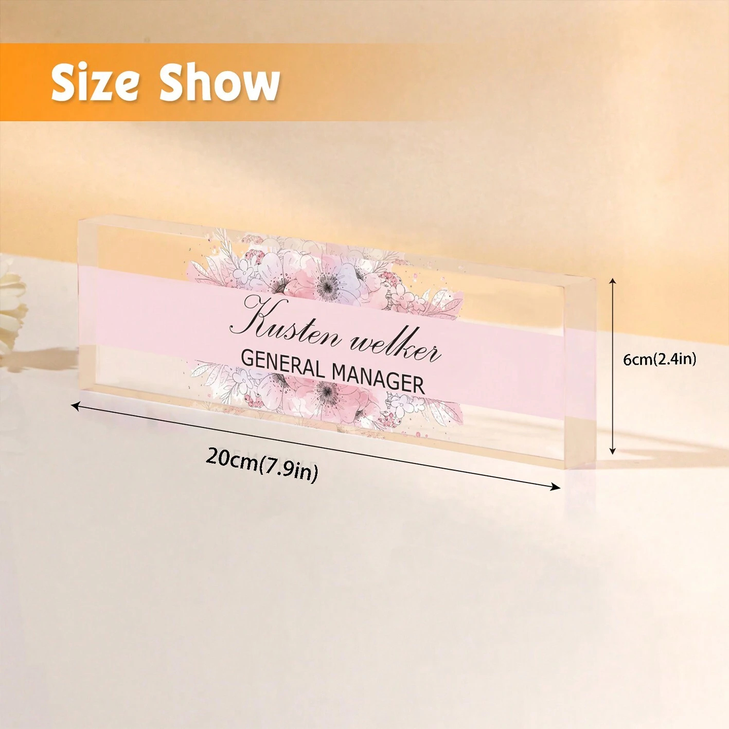 20*6CM Personalized Acrylic De - مراجعة Desk Name Plate وسعره