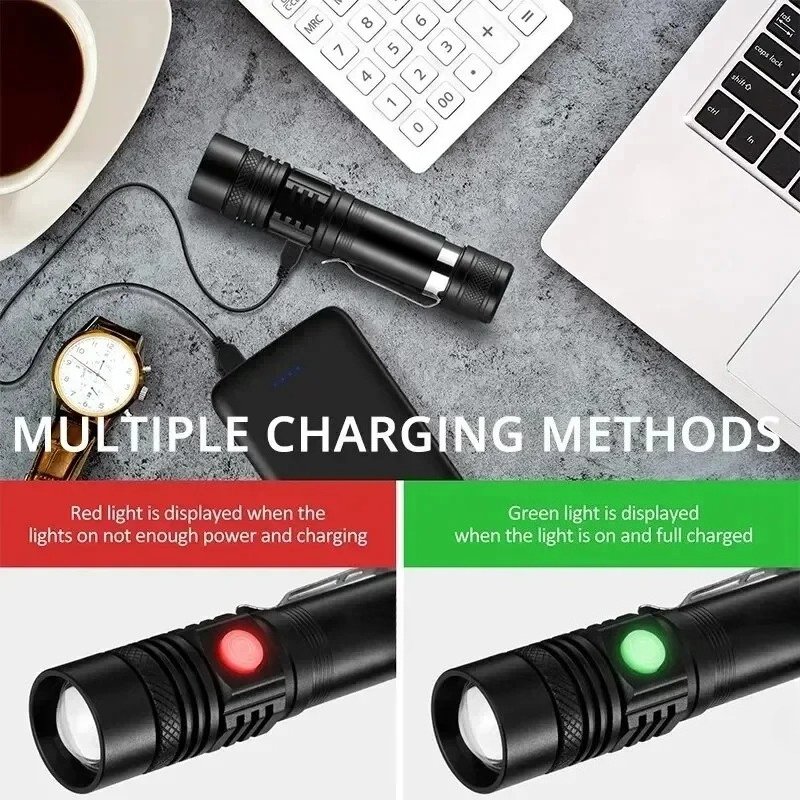 T6 LED Rechargeable Flashlight - مراجعة Stationery Supply وسعره