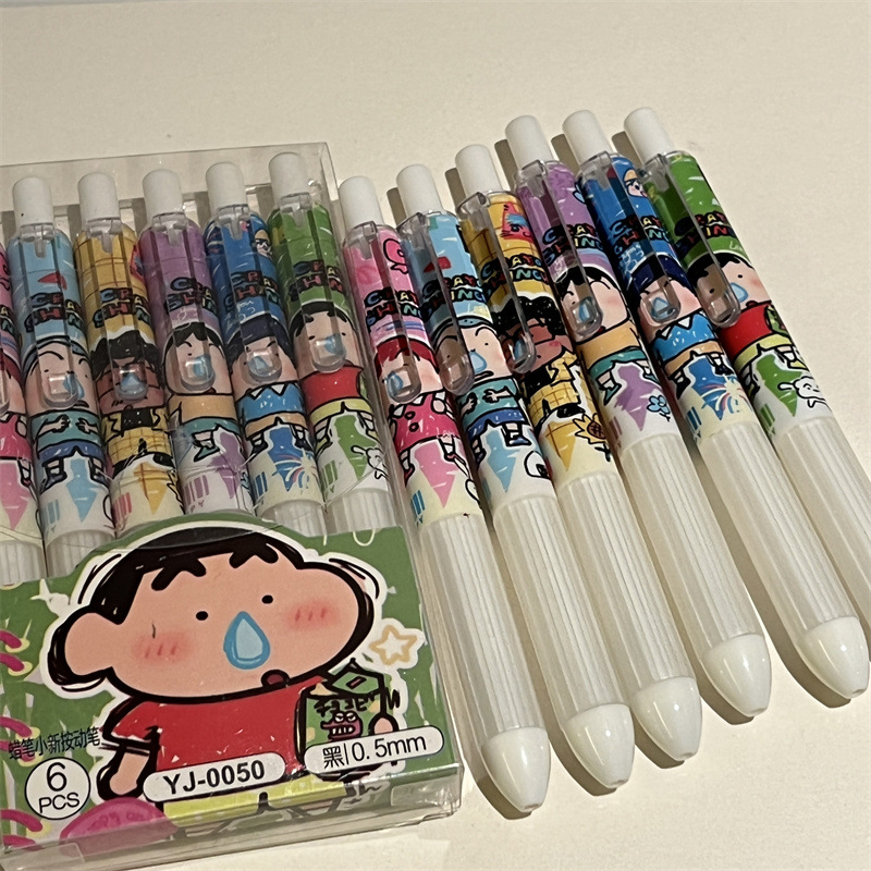 6pcs Crayon Shin-chan Student  - مراجعة Gel Ink Pen Set وسعره