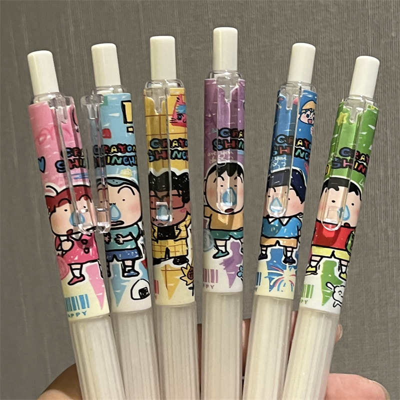6pcs Crayon Shin-chan Student  - مراجعة Gel Ink Pen Set وسعره