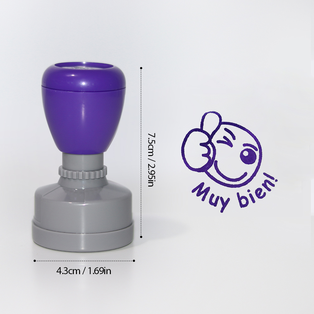 Color 3 pieces large Spanish e - مراجعة Self Inking Stamp وسعره