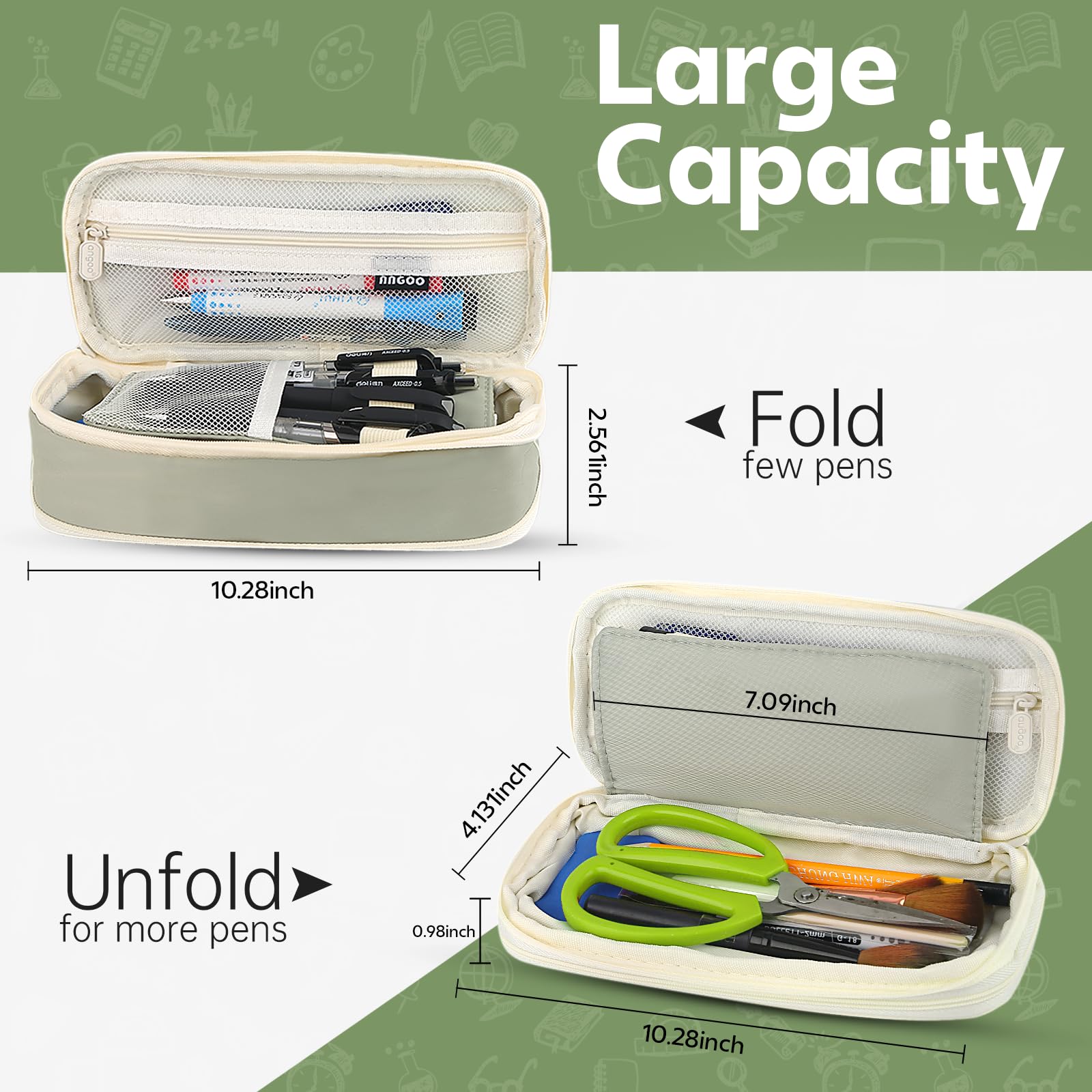 Large-capacity green pencil ca - مراجعة Ideal Stationery & Office Supply وسعره