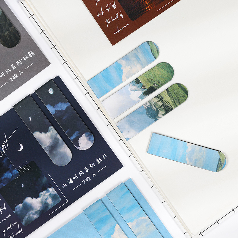 2 Pcs/set Beautiful Scenery Ma - مراجعة Bookmark Magnetic Clip وسعره
