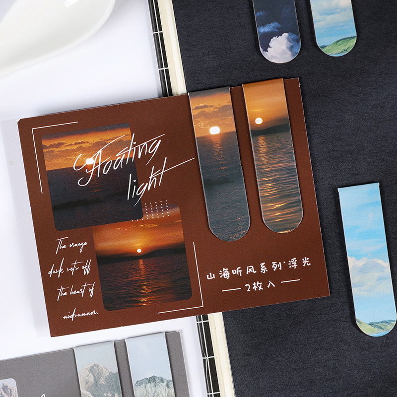 2 Pcs/set Beautiful Scenery Ma - مراجعة Bookmark Magnetic Clip وسعره