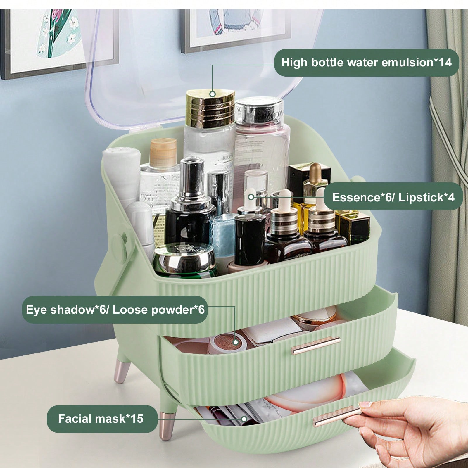 Makeup Organizer For Vanity, M - مراجعة Ideal Stationery & Office Supply وسعره