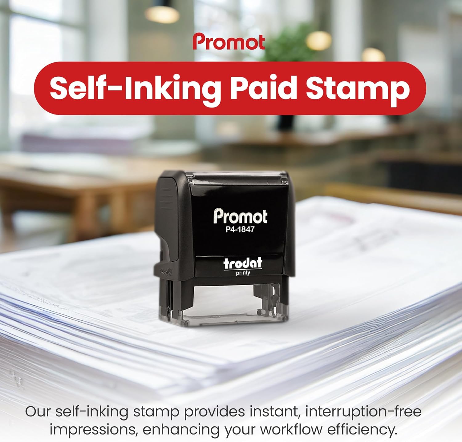 Self Inking Paid Stamp - Red I - مراجعة Self Inking Stamp وسعره