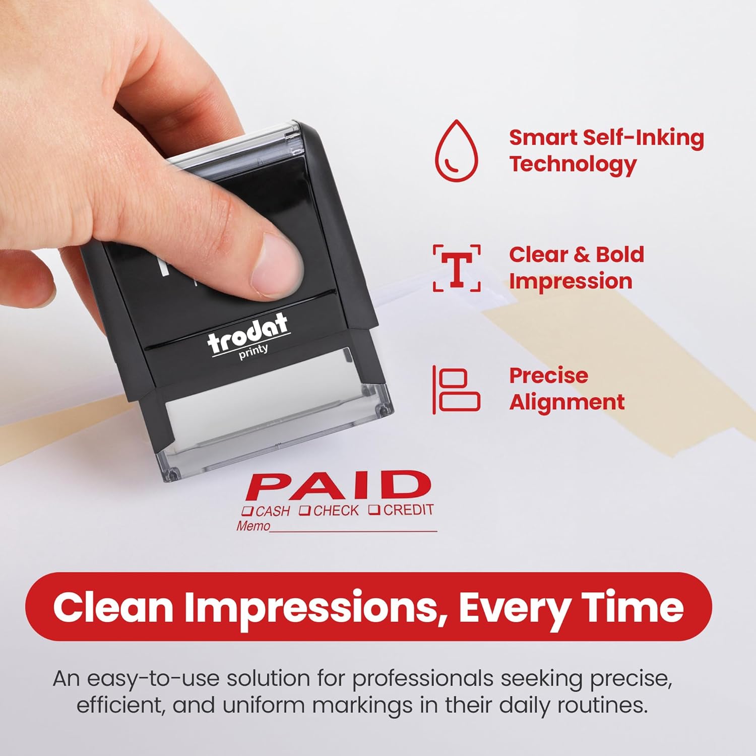 Self Inking Paid Stamp - Red I - مراجعة Self Inking Stamp وسعره
