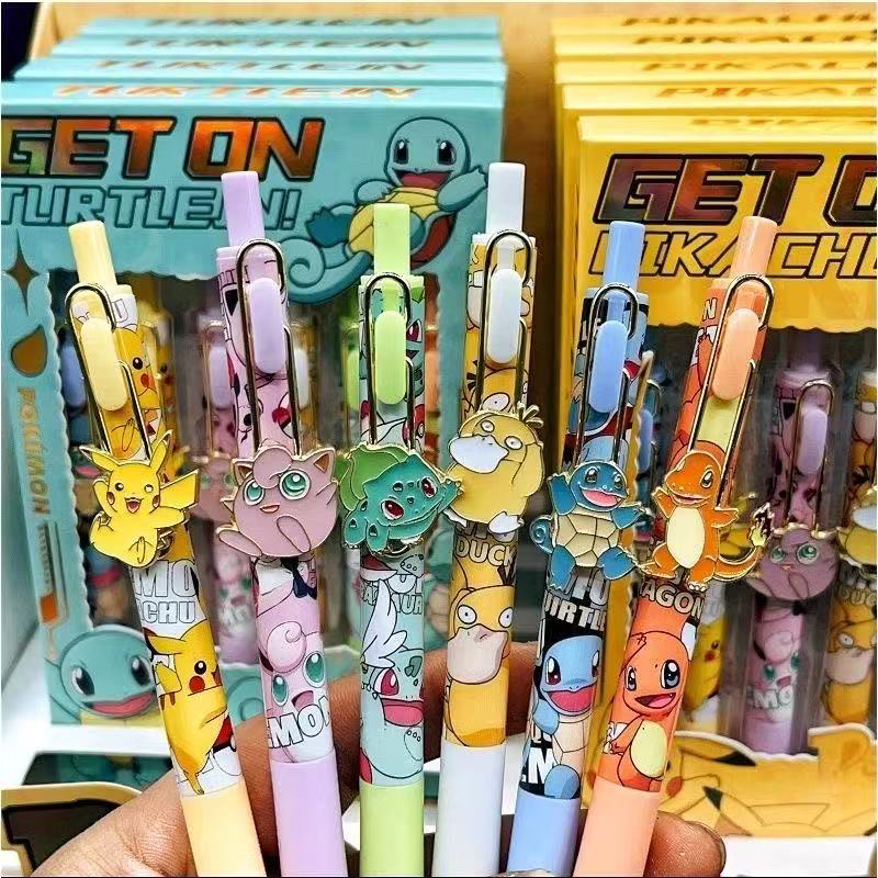 6pcs Pokemon Patch Press Pen S - مراجعة Office Supply Office Stationery Items وسعره