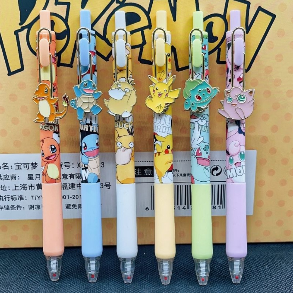 6pcs Pokemon Patch Press Pen S - مراجعة Office Supply Office Stationery Items وسعره
